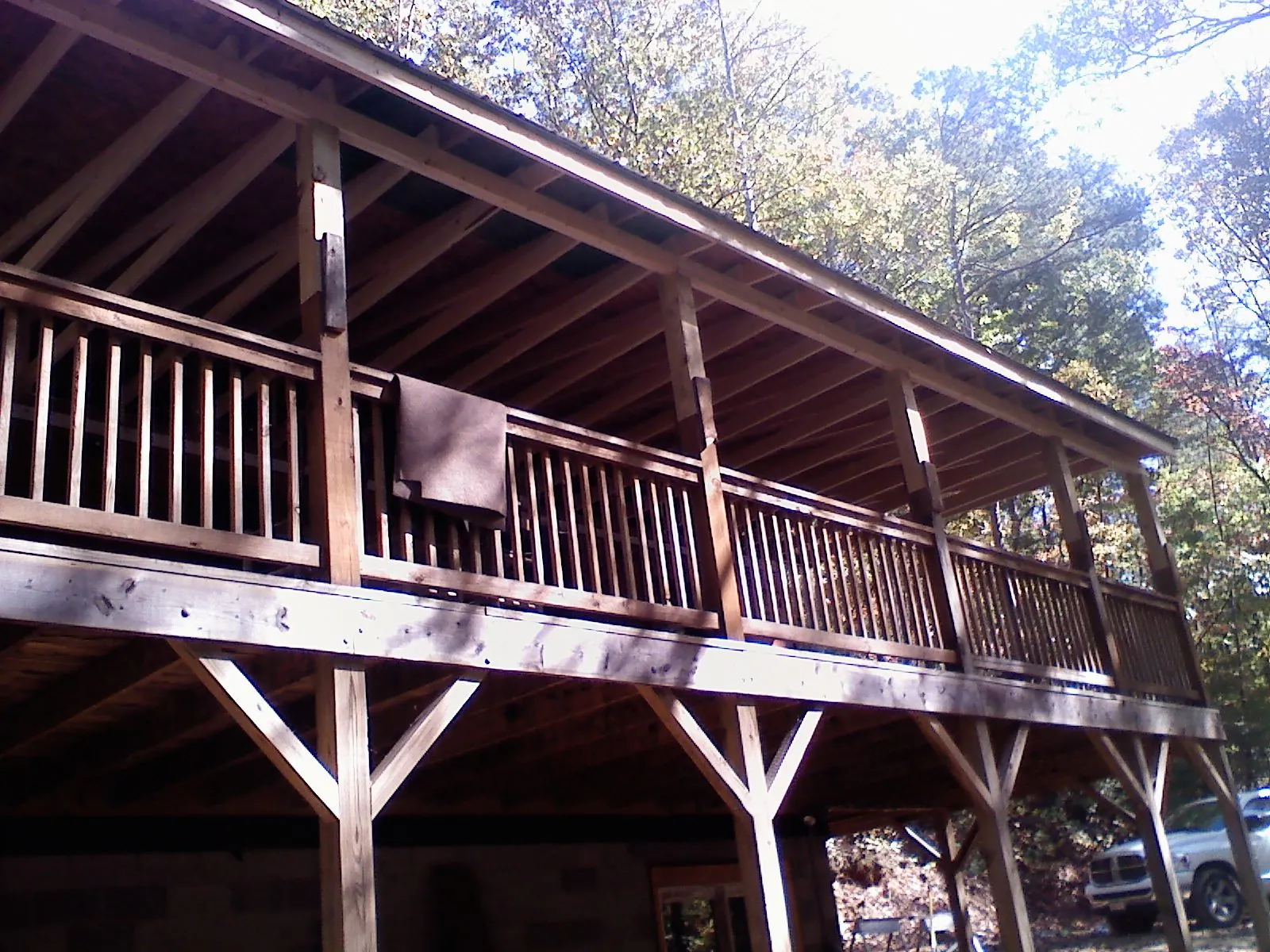 Timber framing under a new elevated porch and deck — Roof Leak Repair in Baton Rouge by Roofing Brothers